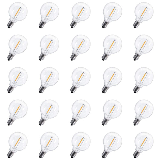 Solar G40 1W 3V Globe LED Light Bulbs, Warm White