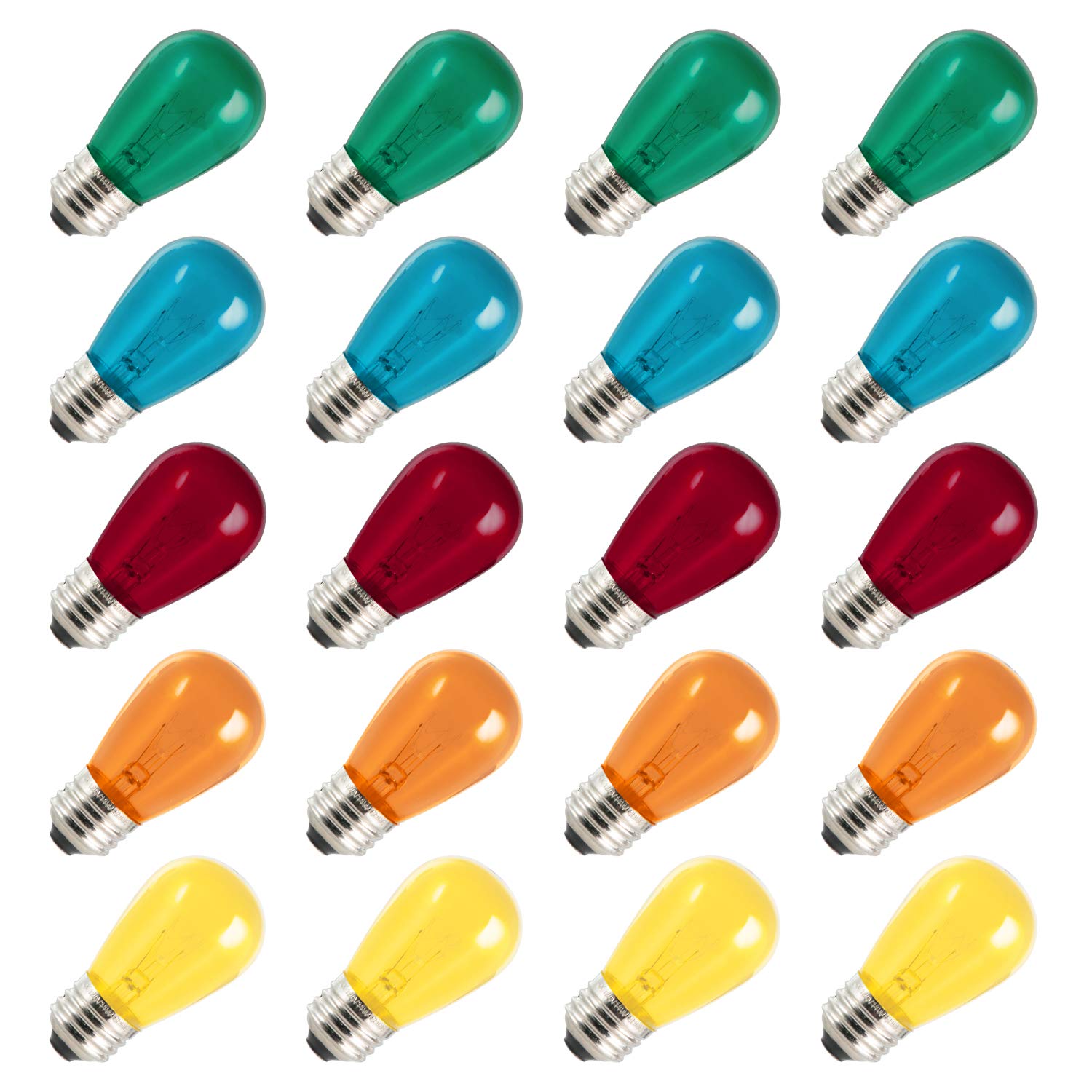 20 Count / Incandescent Bulbs / Multicolor