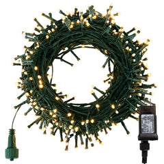 168 Feet / 600 LED / Warm White / Green Wire