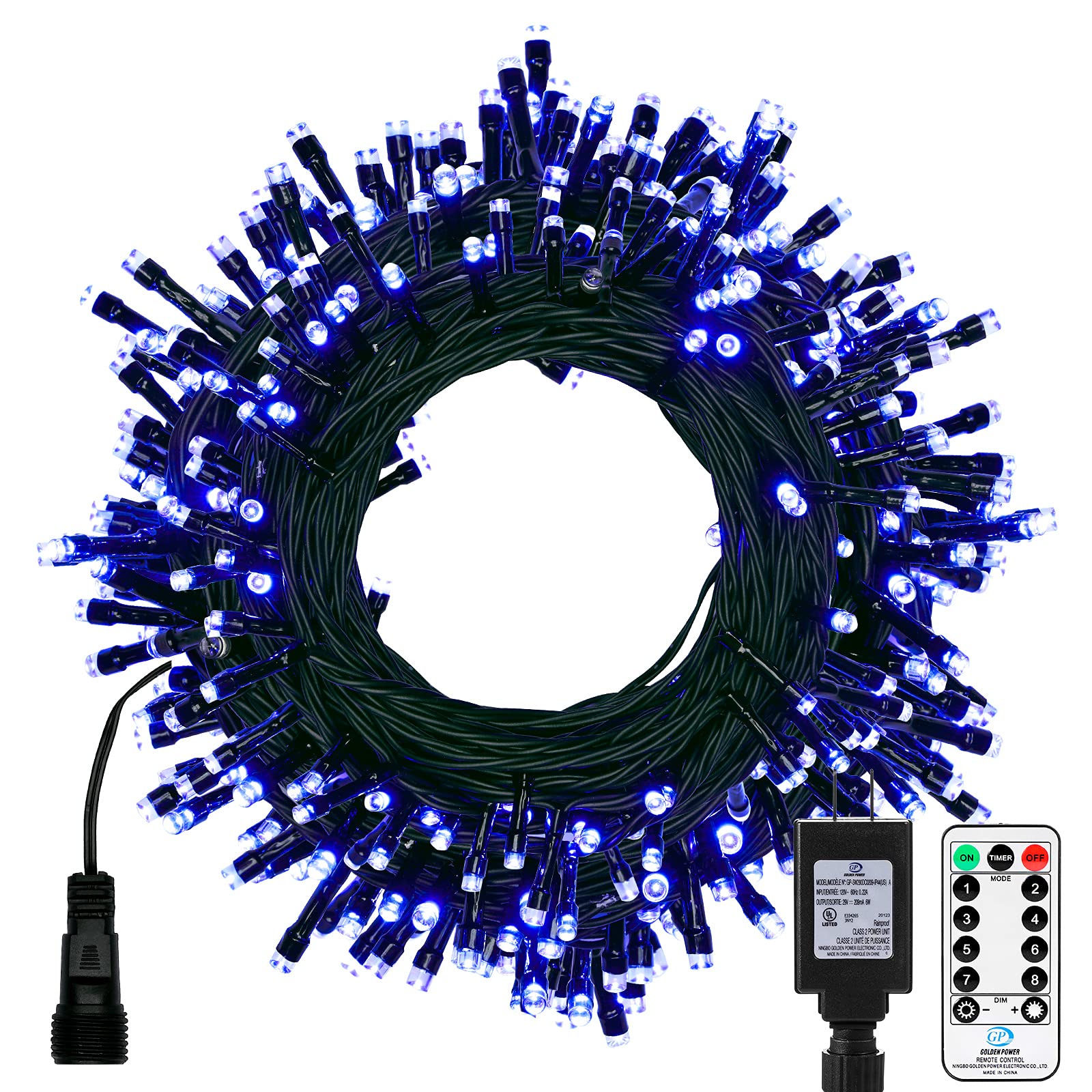 98 Feet / 300 LED / Blue / Green Wire