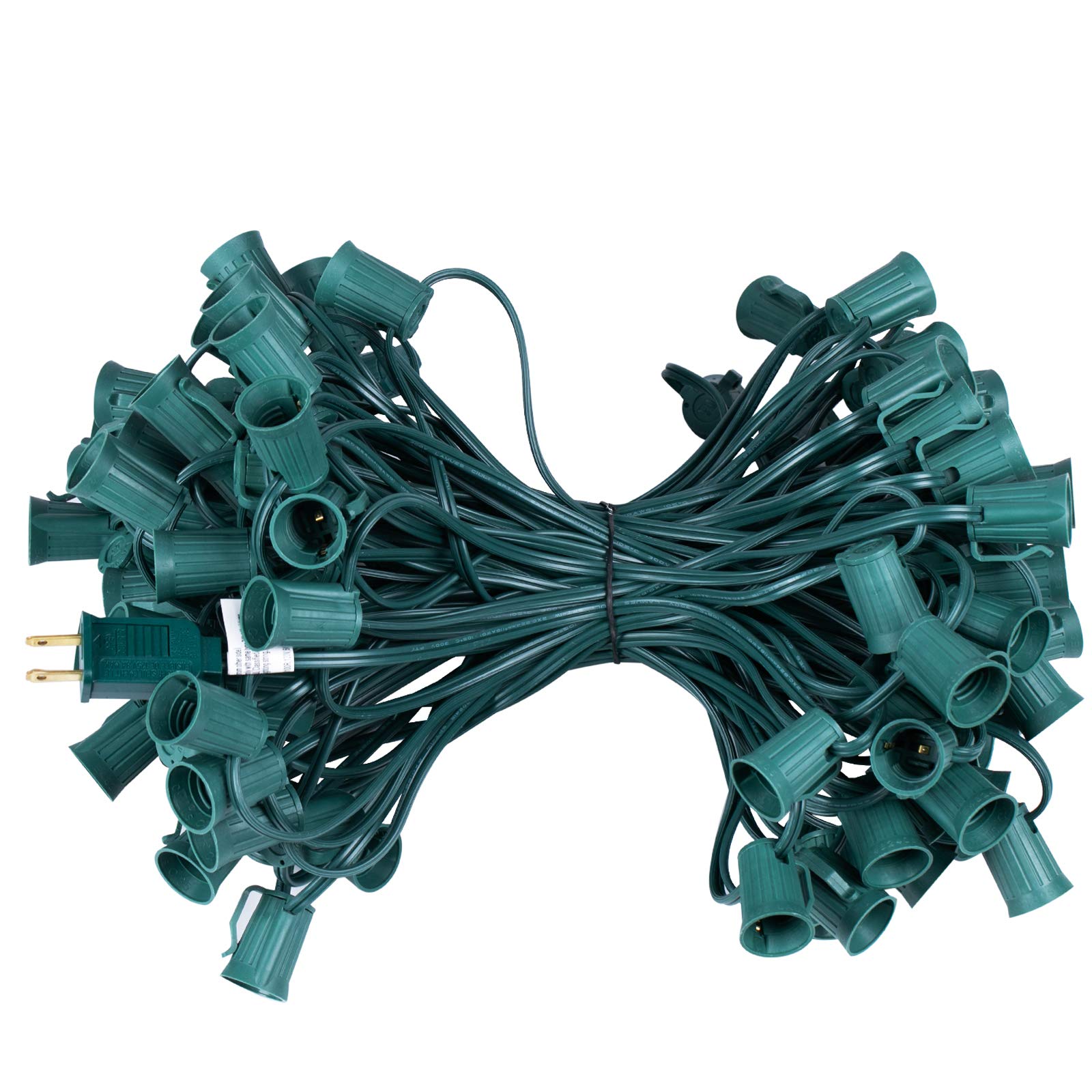 1 x 100 Feet / 100 Sockets / Green Wire