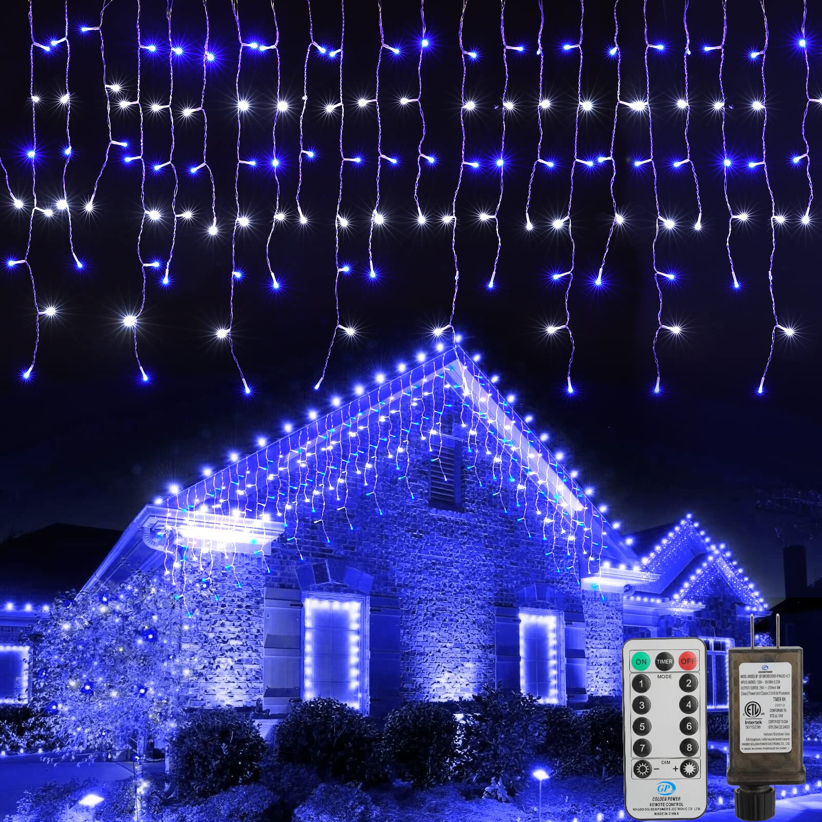 40 Feet / 81 Drops / 432 LED / Blue and White