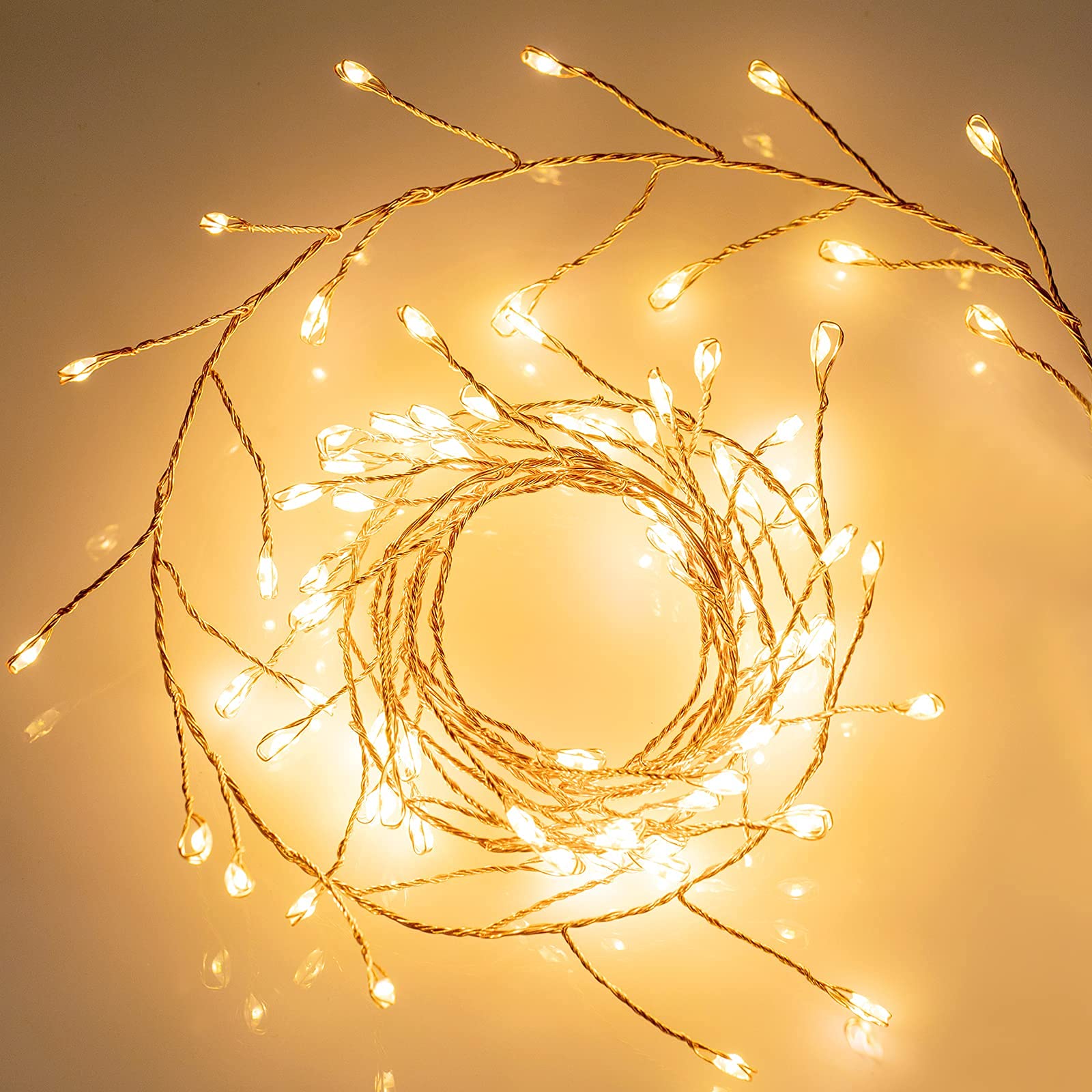 1 x 10 Feet / 200 LED / Warm White / Copper Wire