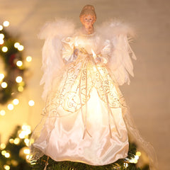 16.9 Inches / Angel with Candle / Warm White