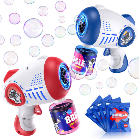 2 Bubble Guns / 2 Buble Bottles / Red & Blue
