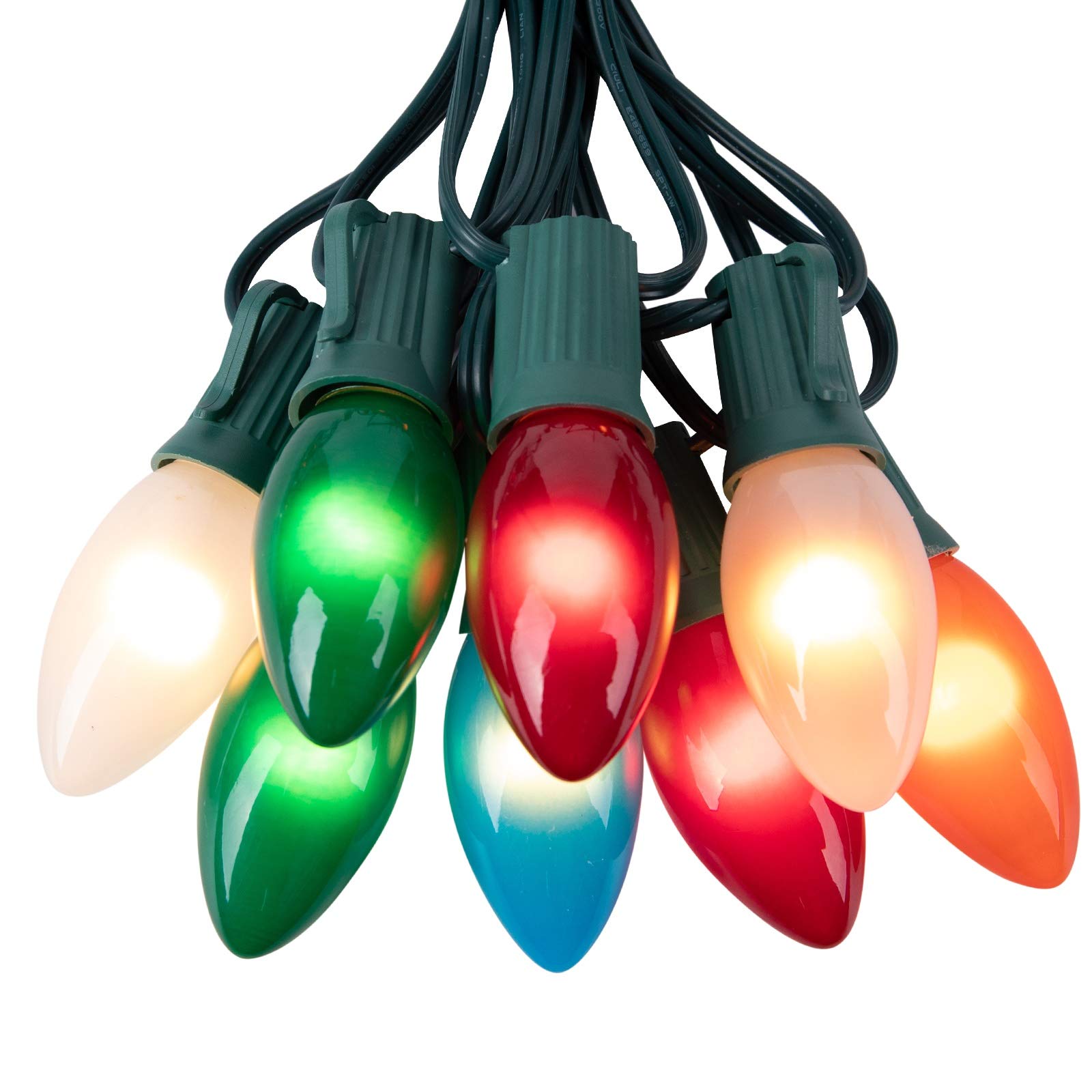 25 Feet / 25 Frosted Bulbs / Multicolor