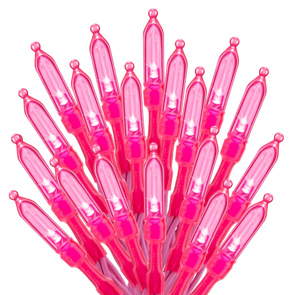 39 Feet / 100 LED / Pink / Pink Wire