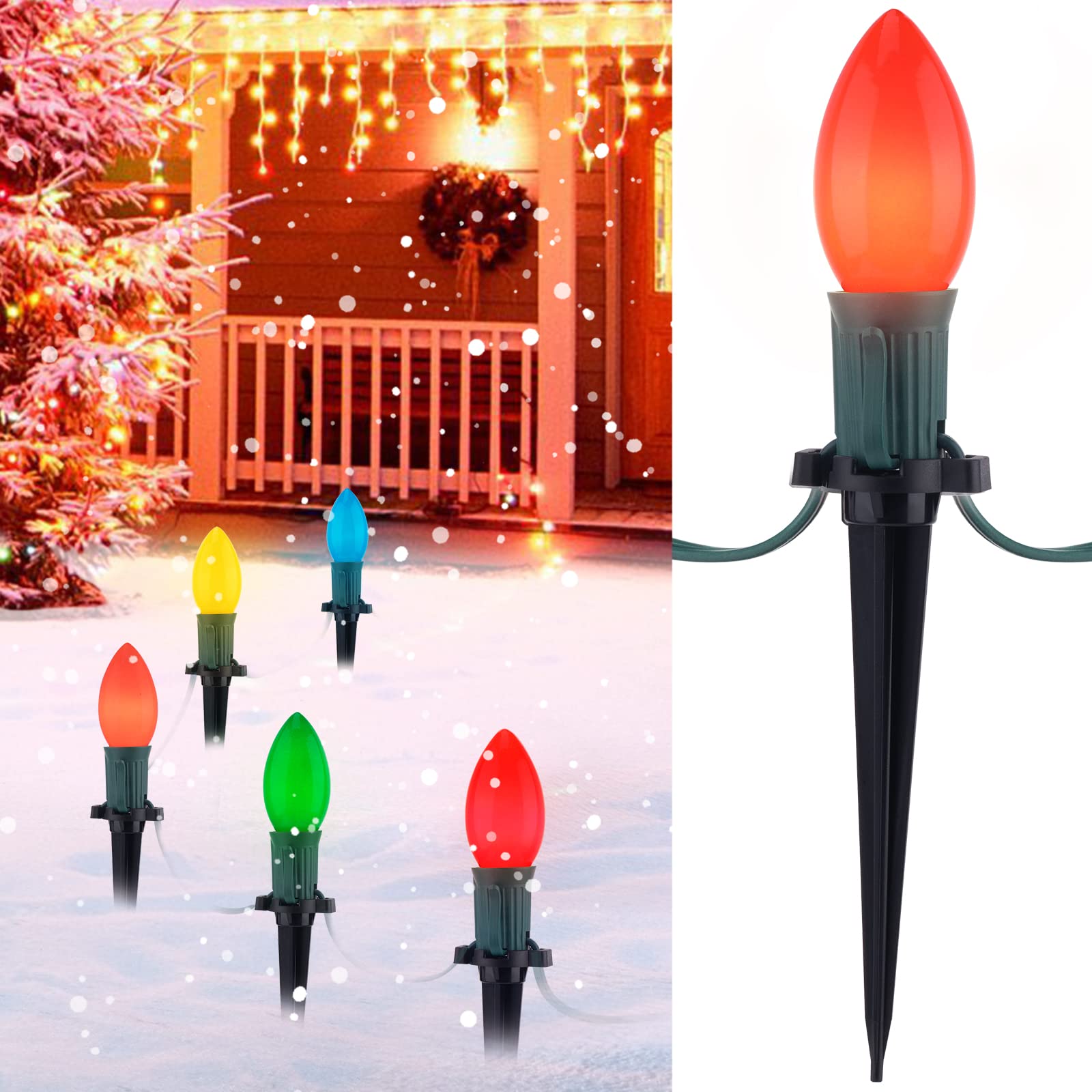 2 x 25.7 Feet / 20 ClearBulbs / Ceramic Multicolor