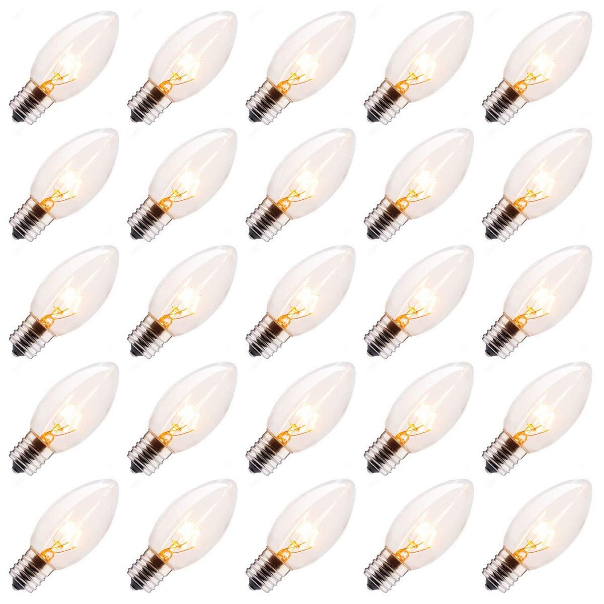 25 Count / Clear Bulbs / Warm White
