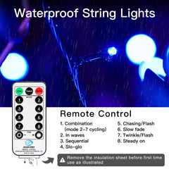 98 Feet / 300 LED / Blue / Green Wire