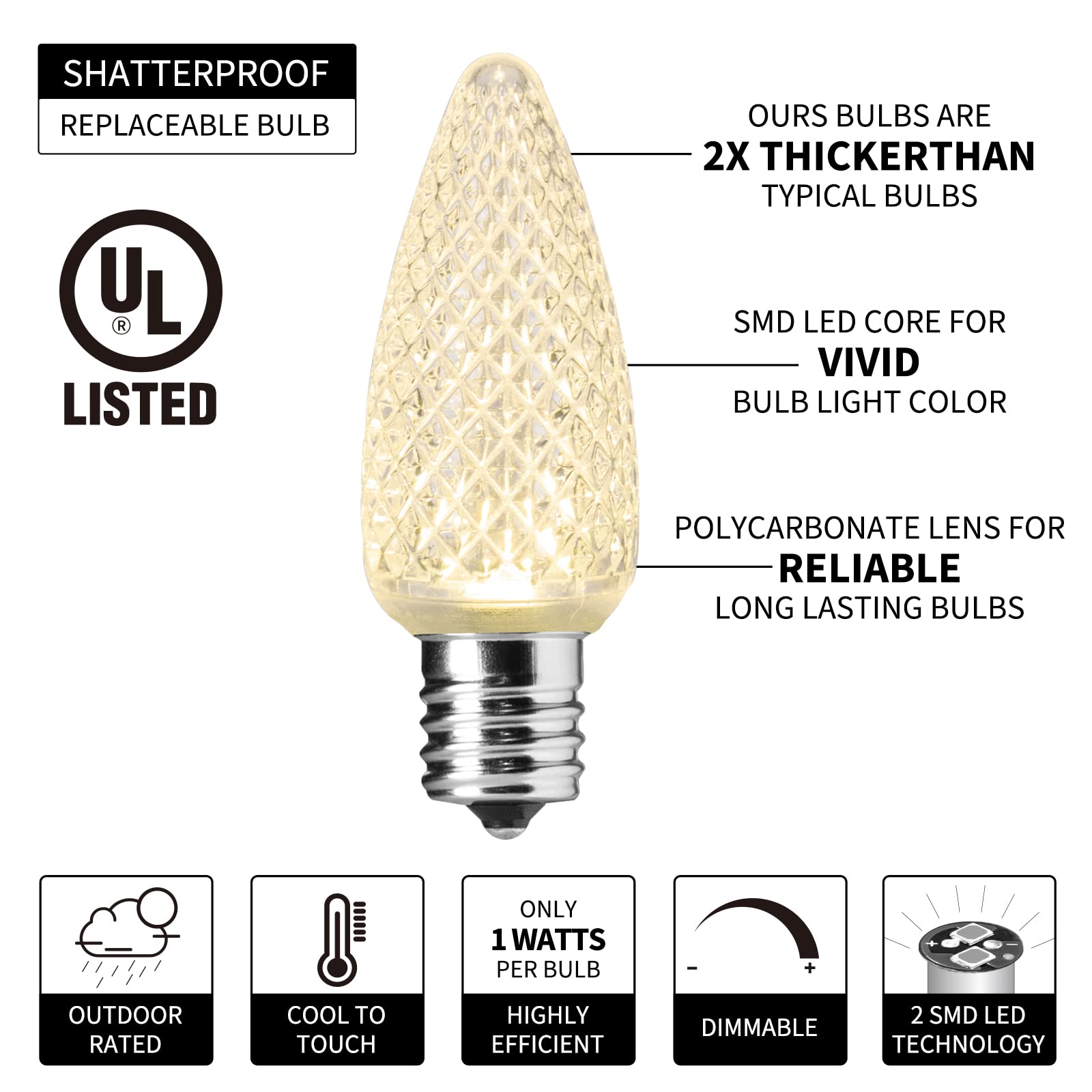 50 Feet / 50 LED / Warm White