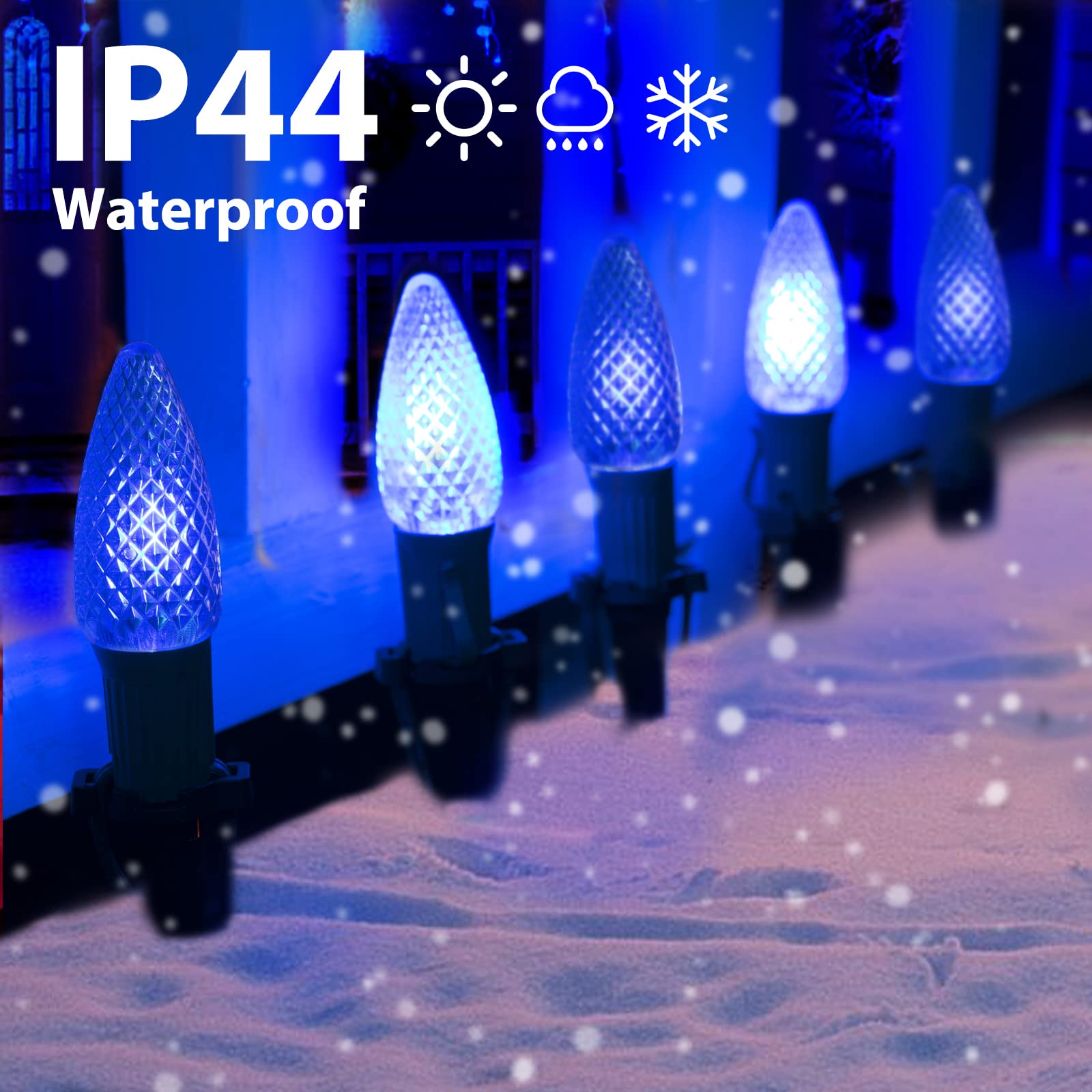 1 Pack / 25.7 Feet / 20 LED / Blue and White