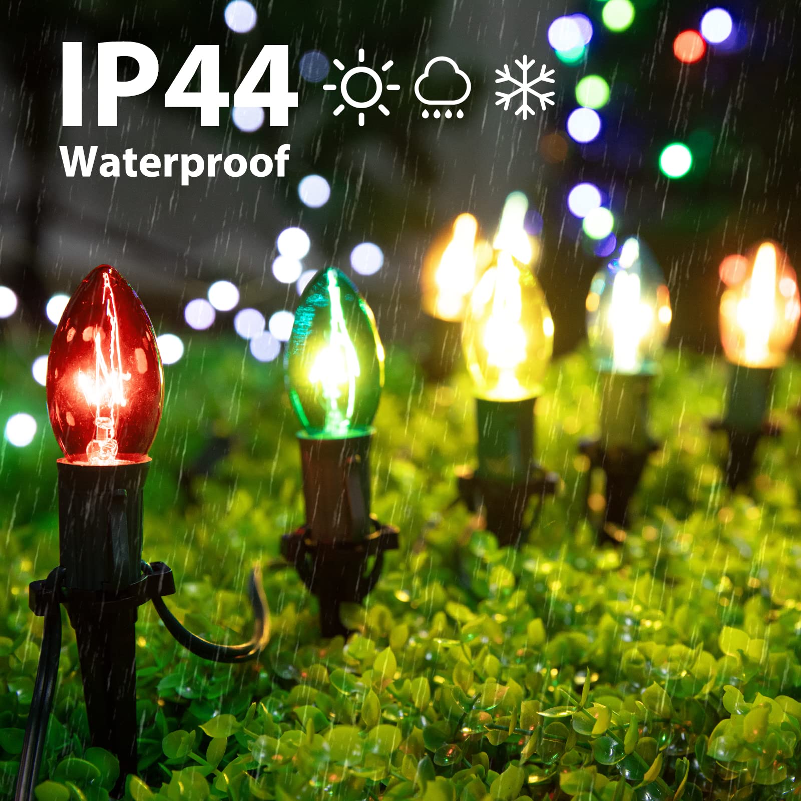 25.7 Feet / 20 ClearBulbs / Multicolor