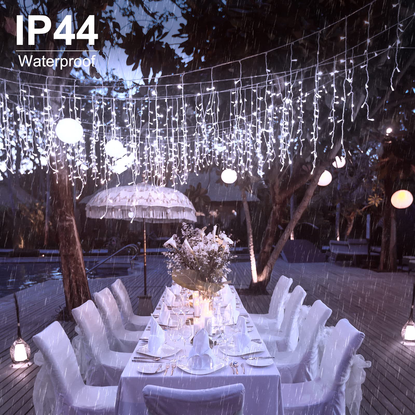 33 Feet / 72 Drops / 384 LED / Pure White