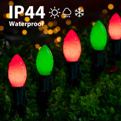 1 x 25.7 Feet / 20 ClearBulbs / Ceramic Red and Green
