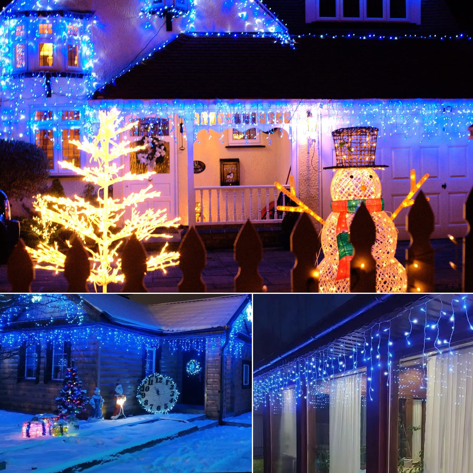 33 Feet / 72 Drops / 384 LED / Blue and White