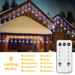 7 ft / 8 Drops / 80 LED / Blue and White / Remote