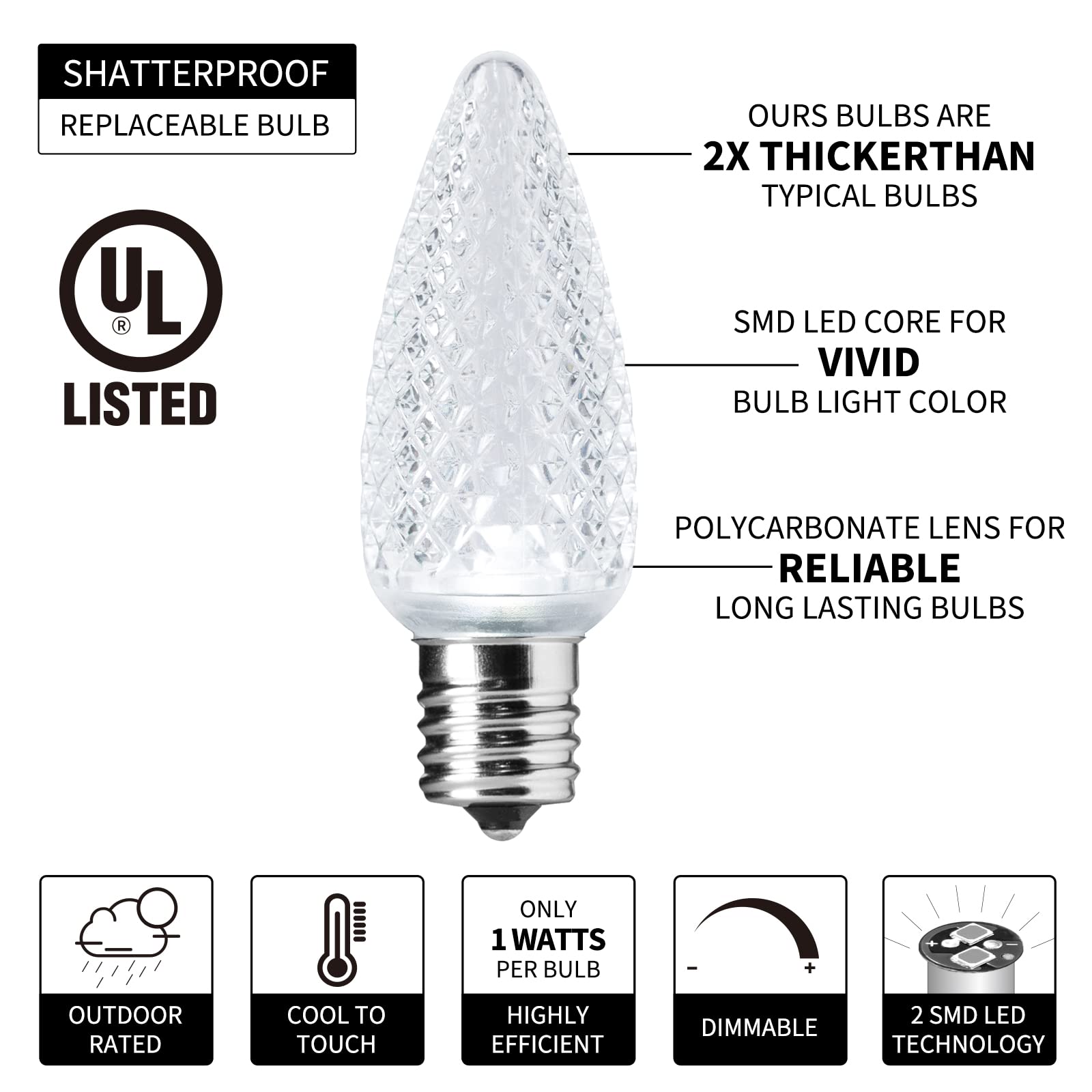 100 Feet / 100 LED / Pure White