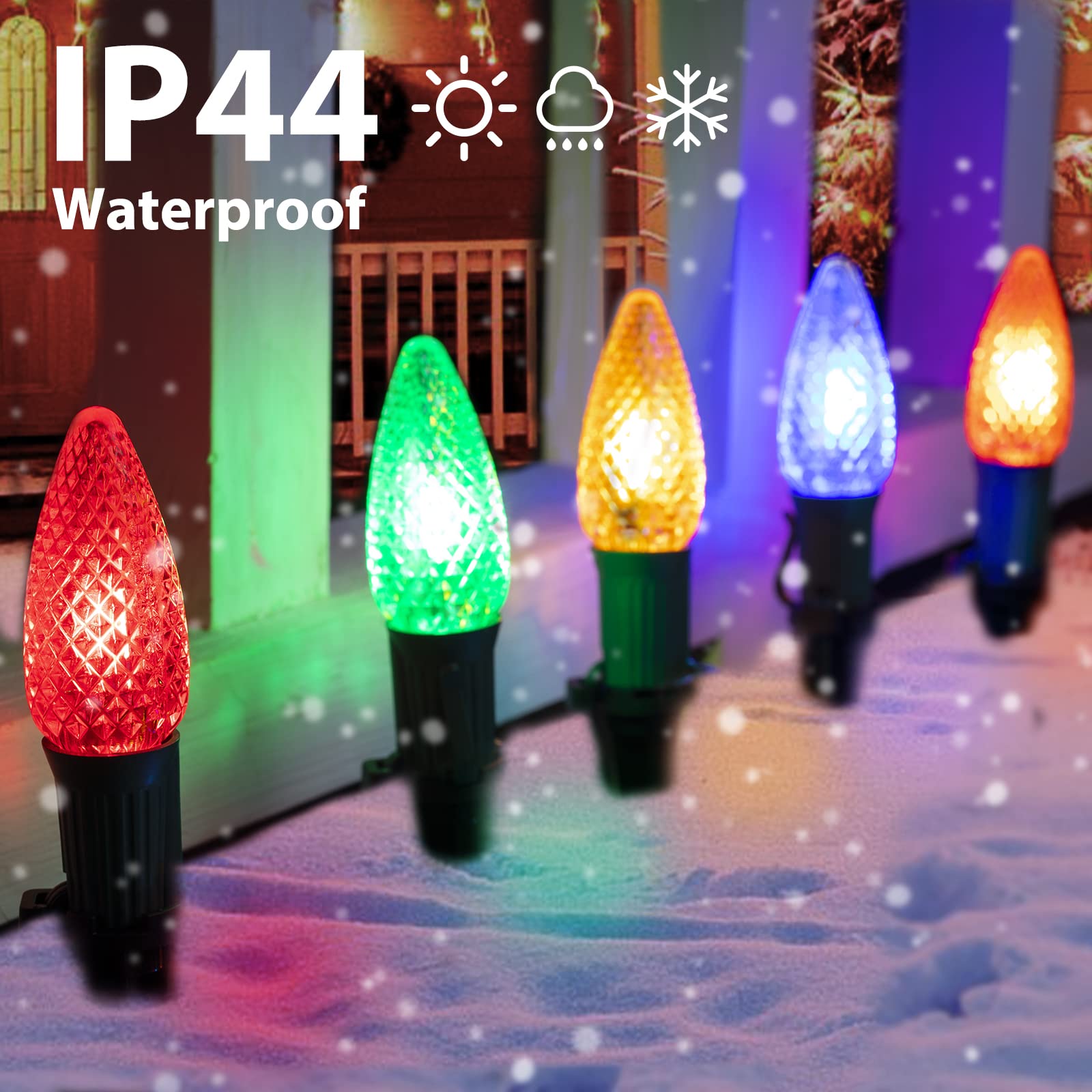 2 Pack / 25.7 Feet / 20 LED / Multicolor