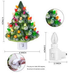 Christmas Ceramic Tree Night Light, Wall Plug