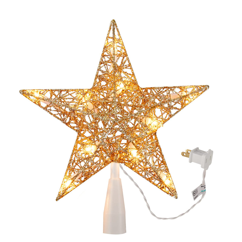 9.3 Inches / 10 Bulbs / Golden Twined Star
