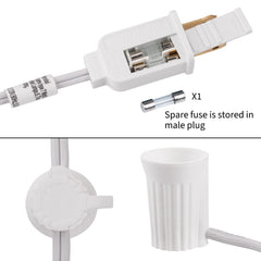 1 x 50 Feet / 50 Sockets / White Wire