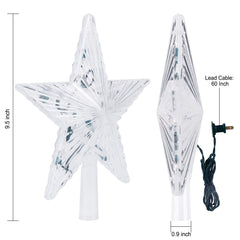 9.5 Inches / 10 Bulbs / Clear Pentagram