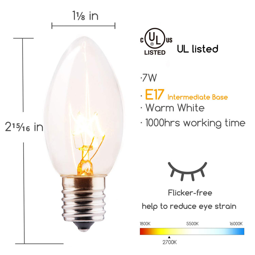 25 Count / Clear Bulbs / Warm White