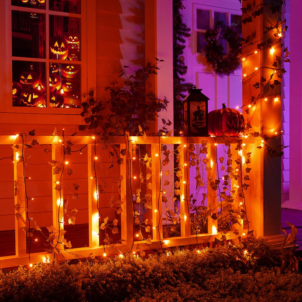 66 Feet / 200 LED / Orange / Black Wire