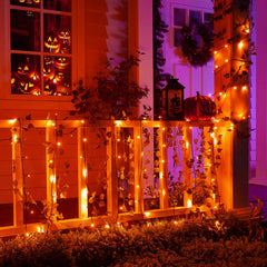 66 Feet / 200 LED / Orange / Black Wire