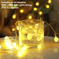 66 Feet / 200 LED / Warm White / Adapter