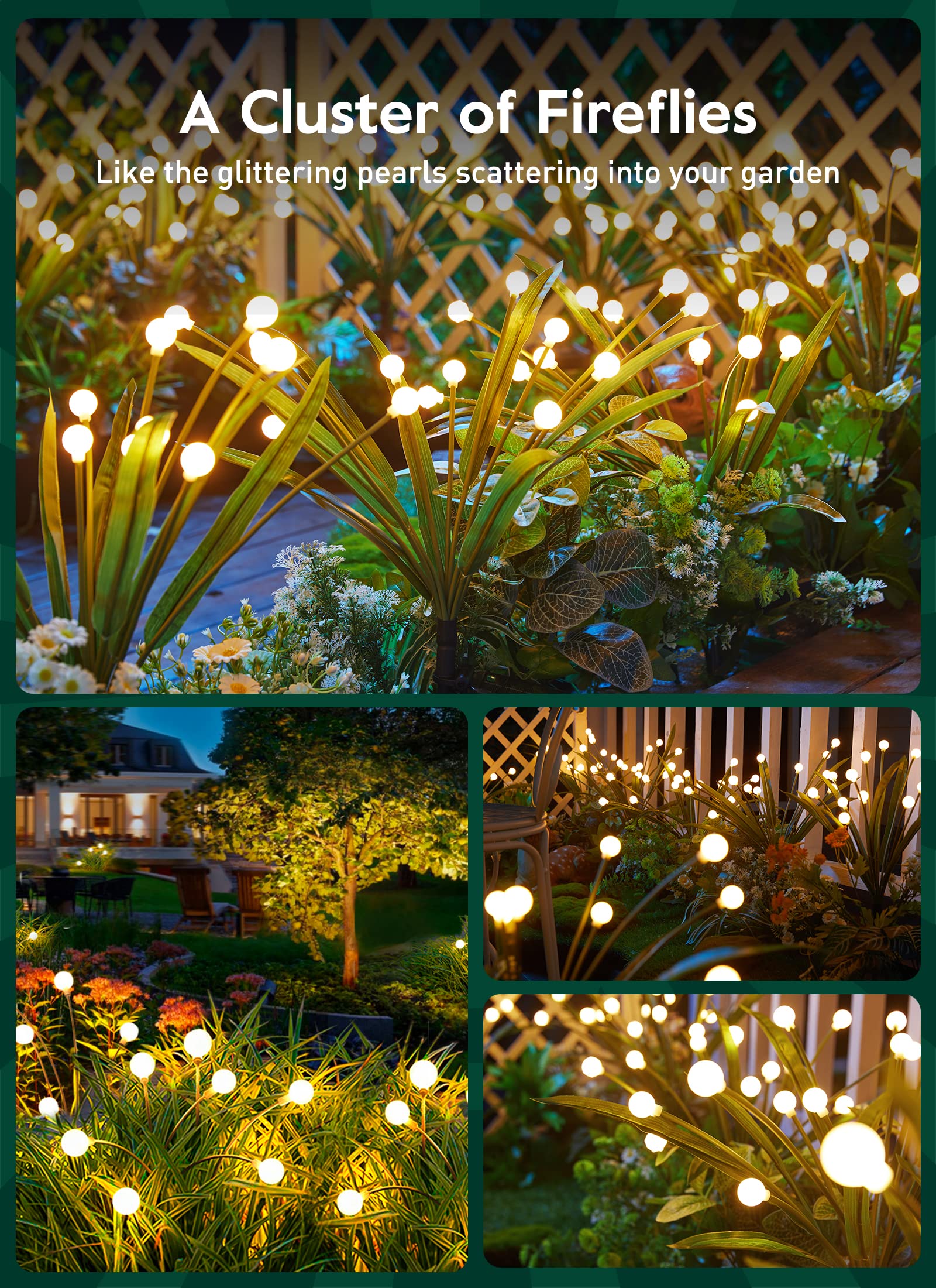 4 Pack 12 LED / Warm White / Globe with Leaves