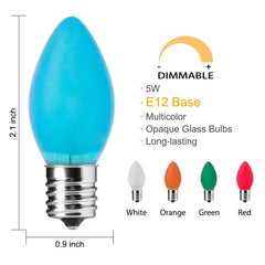 50 Feet / 50 Frosted Bulbs / Multicolor