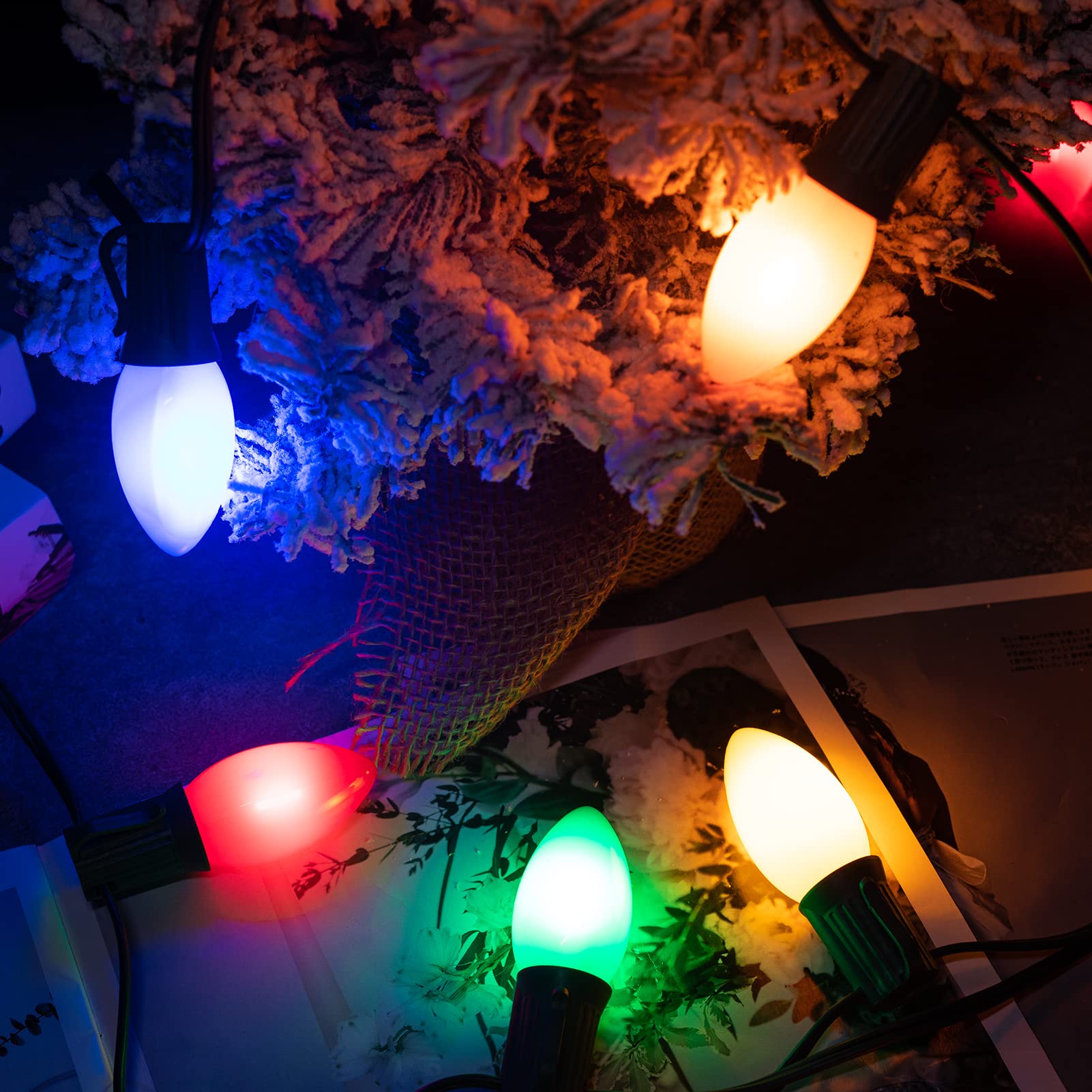 50 Feet / 50 Frosted Bulb / Multicolor