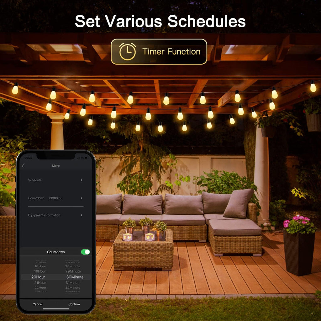 36 feet / 15 Bulbs / Warm White