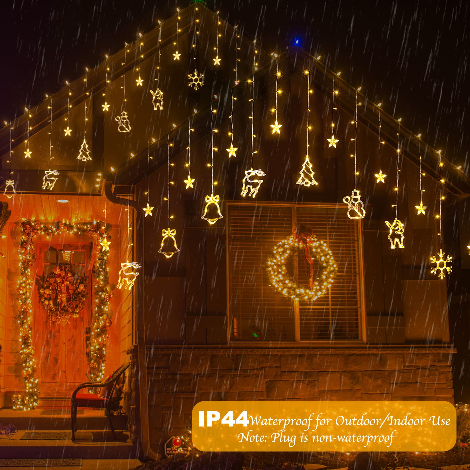 Christmas Twinkle Fairy Lights with Adapter & Remote, 8 Modes
