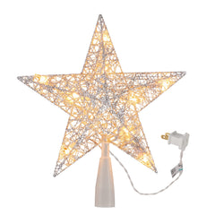 9.3 Inches / 10 Bulbs / Silver Twined Star