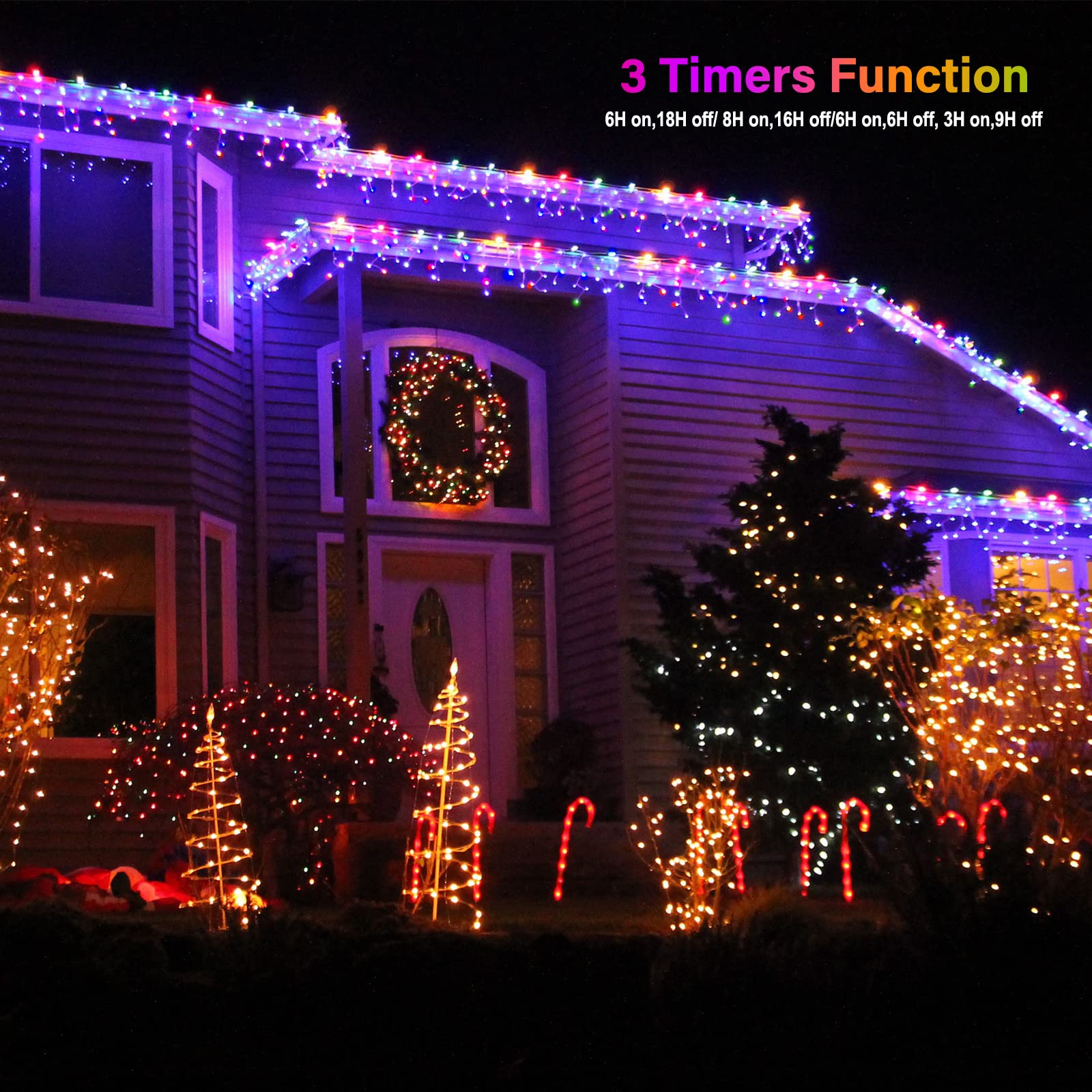 40 Feet / 108 Drops / 612 LED / Warm White and Multicolor