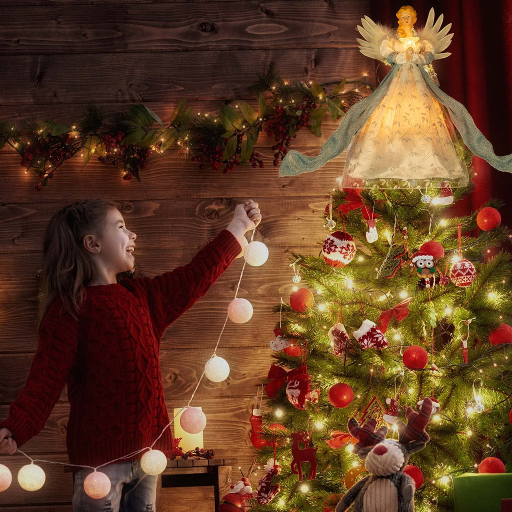 16.9 Inches / Angel with Star / Warm White