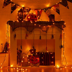 66 Feet / 200 LED / Orange / Black Wire