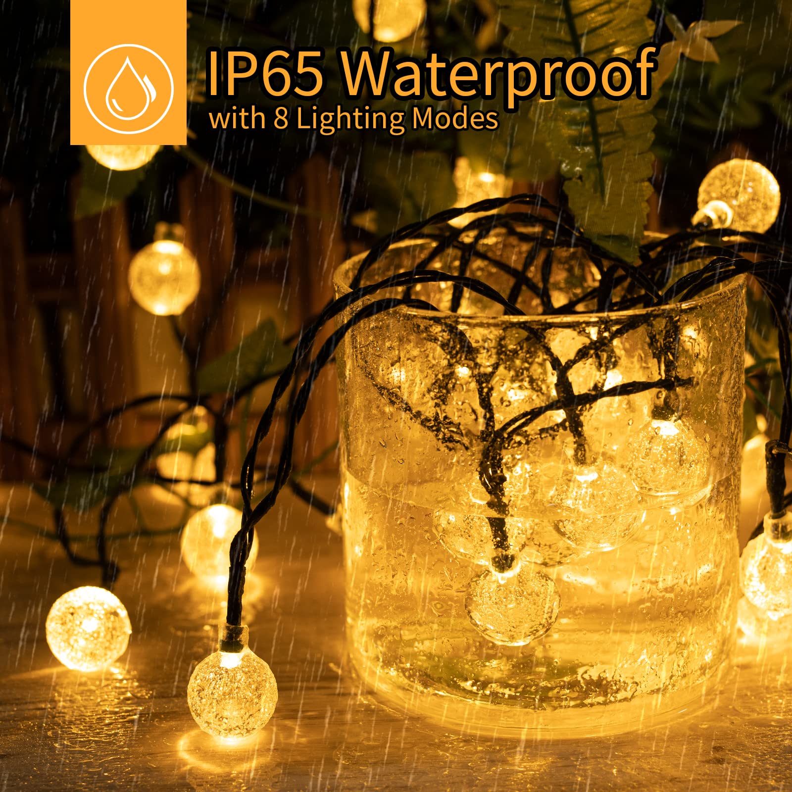 2 x 36 Feet / 60 LED / Crystal Globe / Warm White