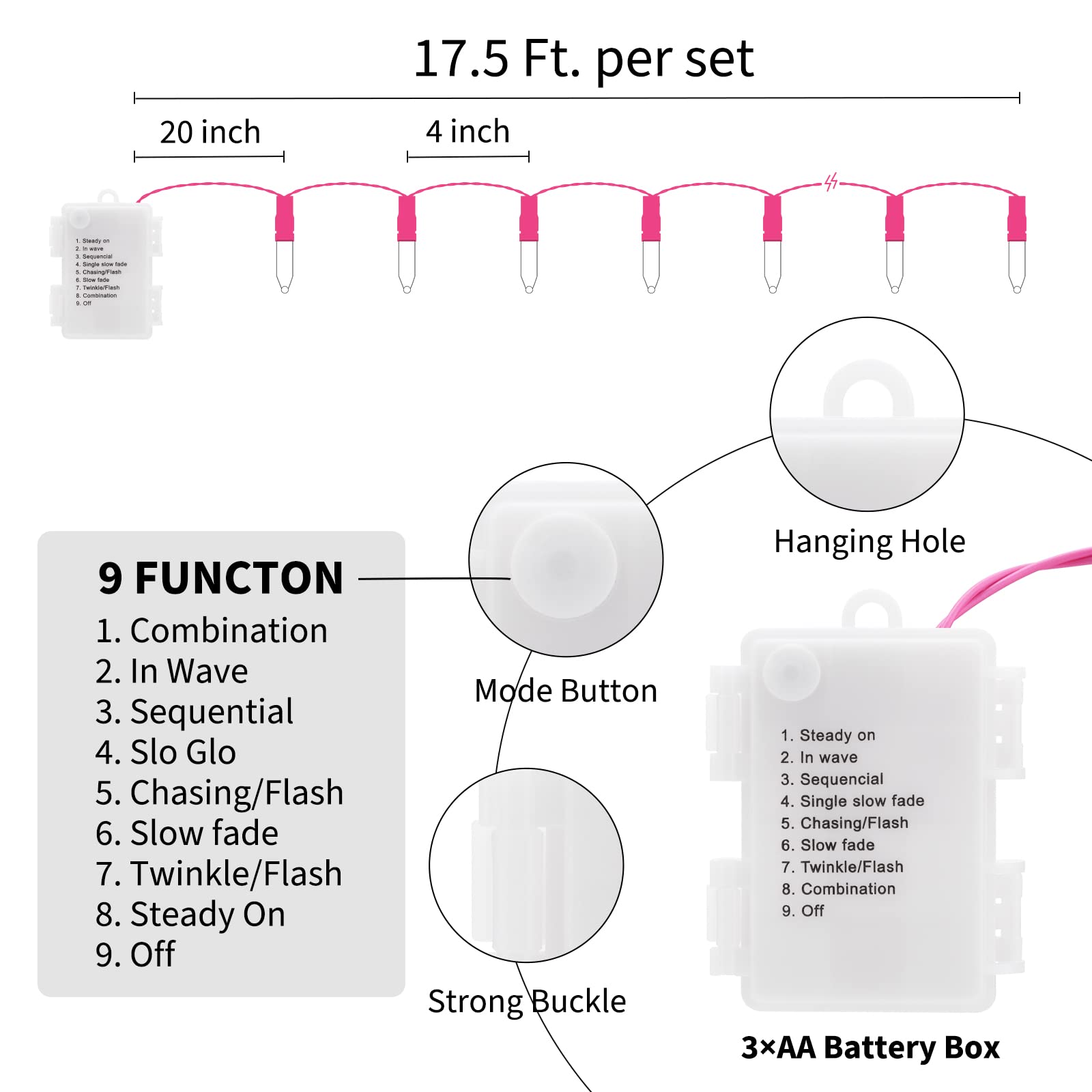 M5 Mini Lights, LED Bulbs, 8 Modes