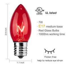 25 Count / Satin Bulbs / Red