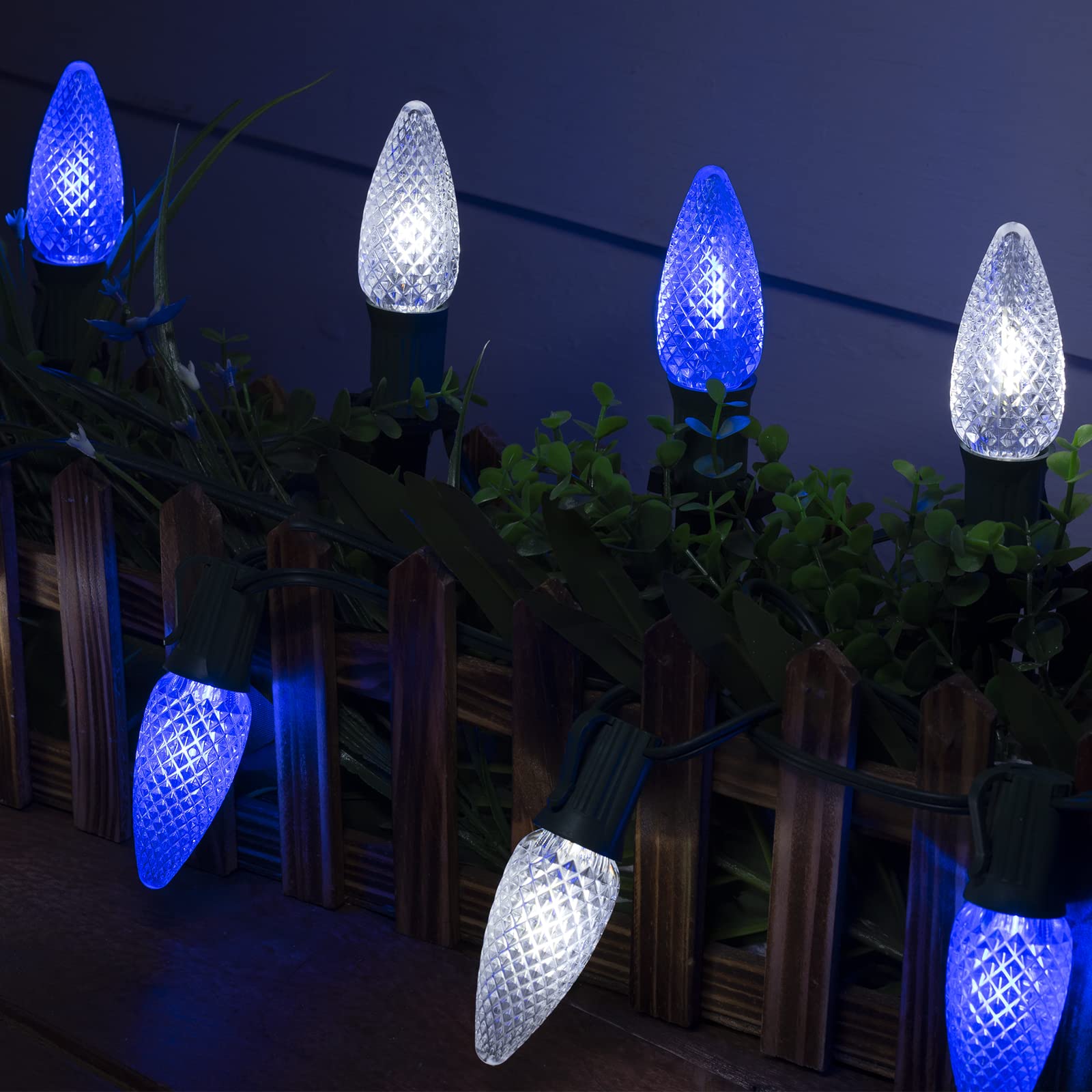 1 Pack / 25.7 Feet / 20 LED / Blue and White