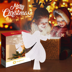 10.4 Inches / White Angel Topper / Snowflake Projection