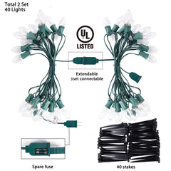 2 x 25.7 Feet / 20 ClearBulbs / Warm White