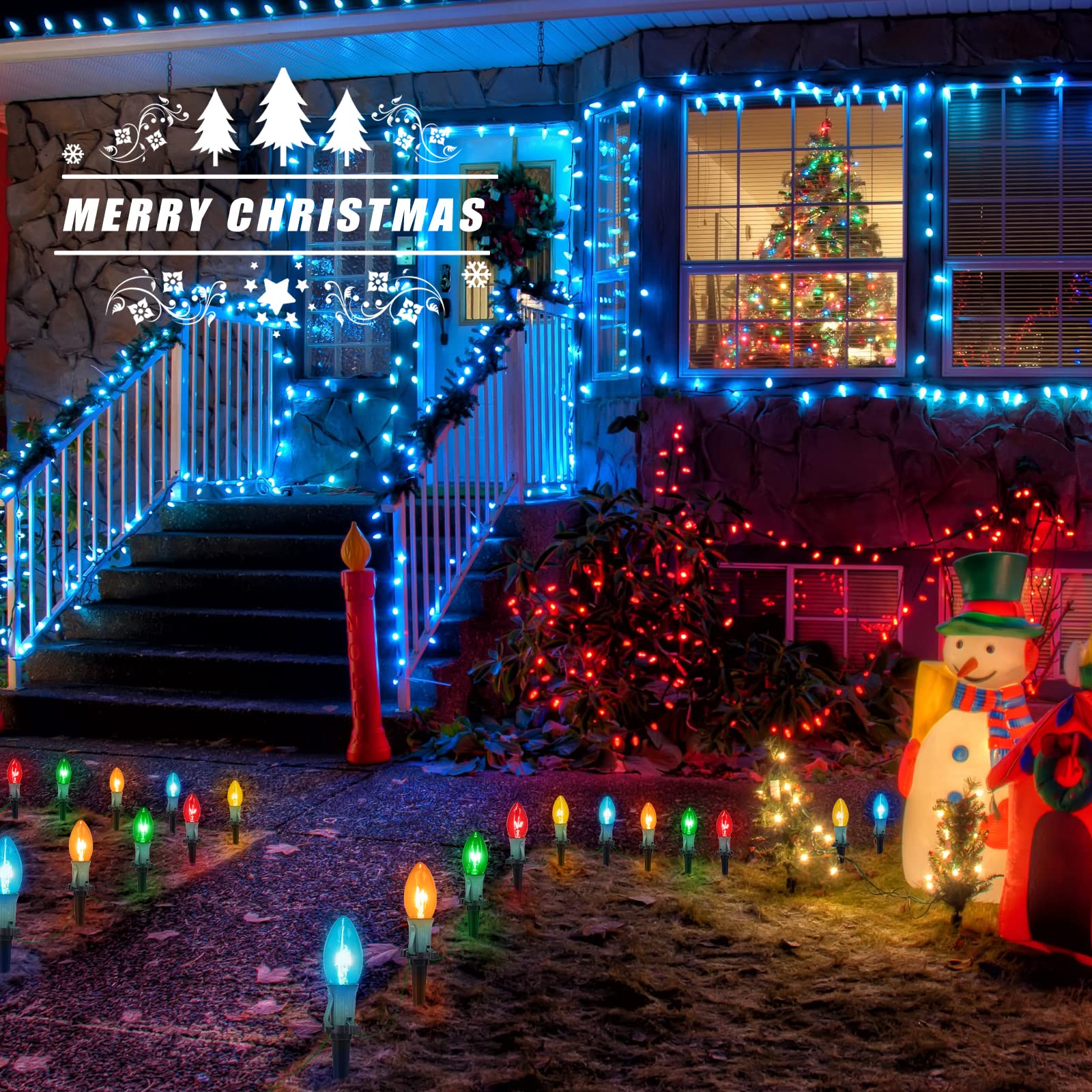 25.7 Feet / 20 ClearBulbs / Multicolor