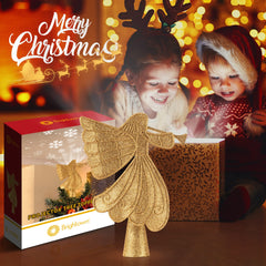 10.4 Inches / Golden Angel Topper / Snowflake Projection