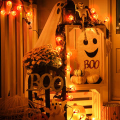 2 x 35 Feet / 60 LED / Crystal Globe / Orange