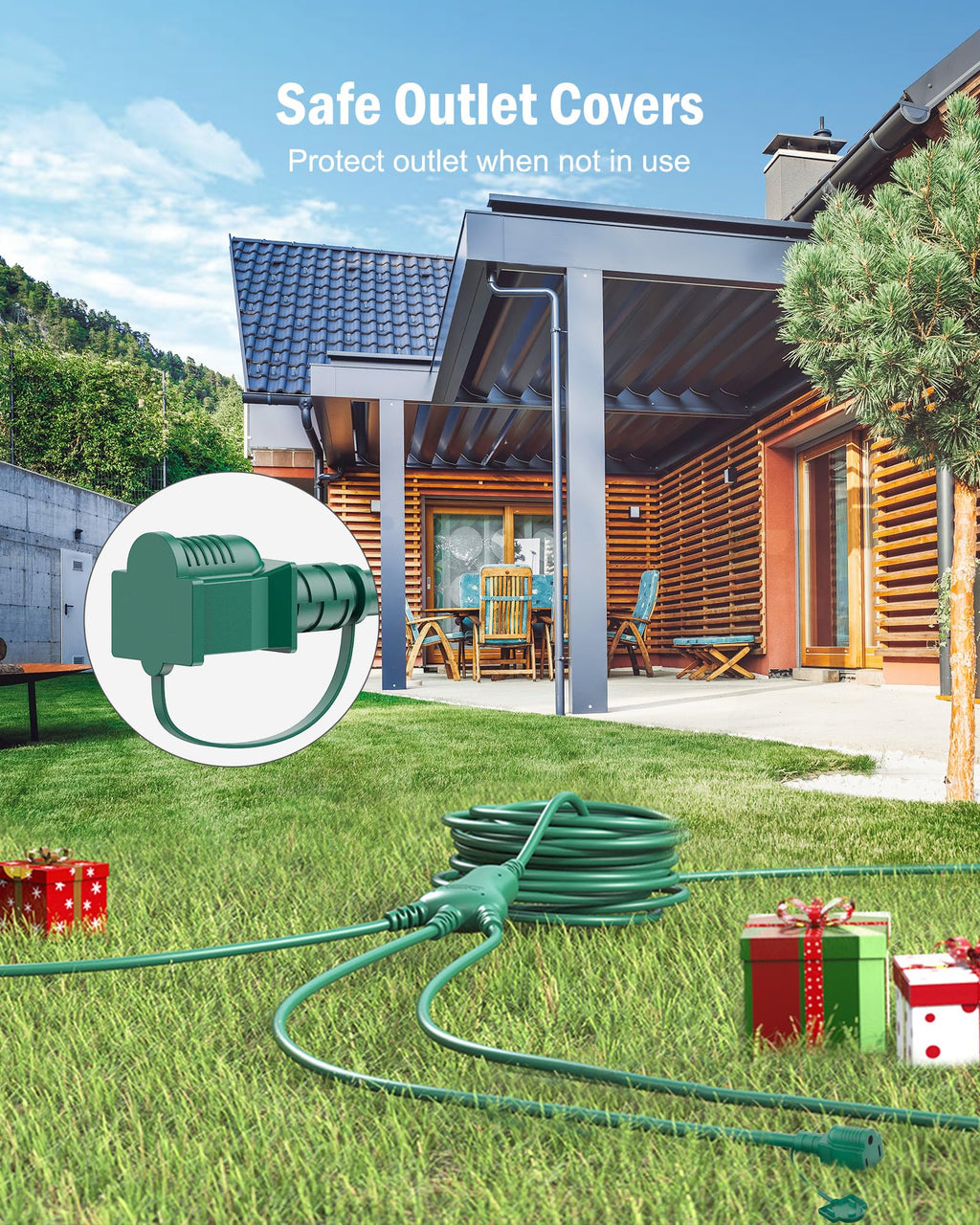 18 FT / 3 Outlets / Green